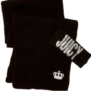 Juicy By Juicy Couture Black Logo Scarf And Headband 2-pc. Cold Weather Set